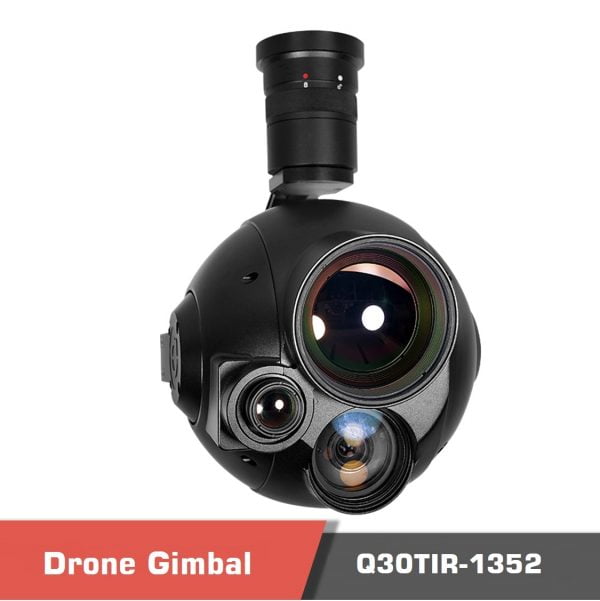Dual sensor tracking night vision 30x optical zoom thermal day light 3 axis gimbal q30tir 1352 1 - gimbal q30tir, dual sensor, optical zoom, night vision, 30x optical zoom, thermal camera - motionew - 1