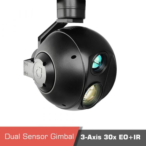 Dual sensor tracking uav thermal camera night vision gimbal q30tir for small drone 2 - dual sensor gimbal,uav thermal camera,dual sensor camera,gimbal,object tracking,30x zoom,3-axis gimbal - motionew - 2