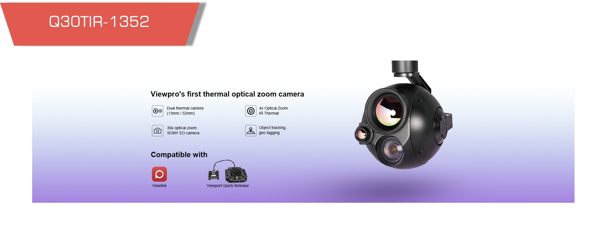 Q30tir 135210 - gimbal q30tir, dual sensor, optical zoom, night vision, 30x optical zoom, thermal camera - motionew - 4
