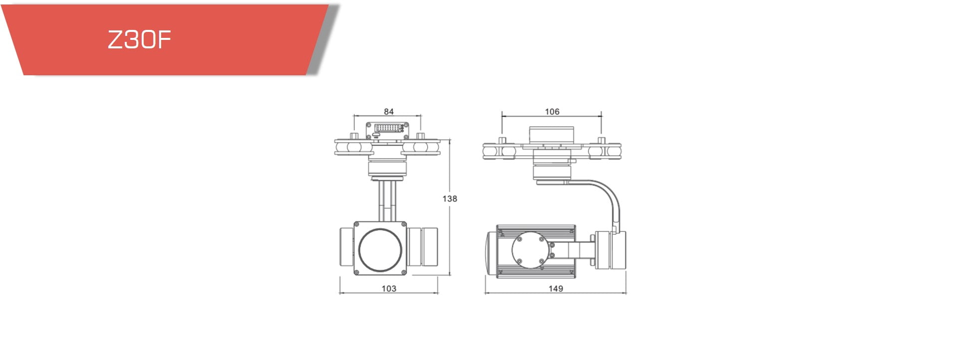 Z30f - gimbal z30f,self stabilized,gimbal,payload camera,daylight camera,zoom gimbal,drone camera,ptz camera,brushless gimbal - motionew - 5