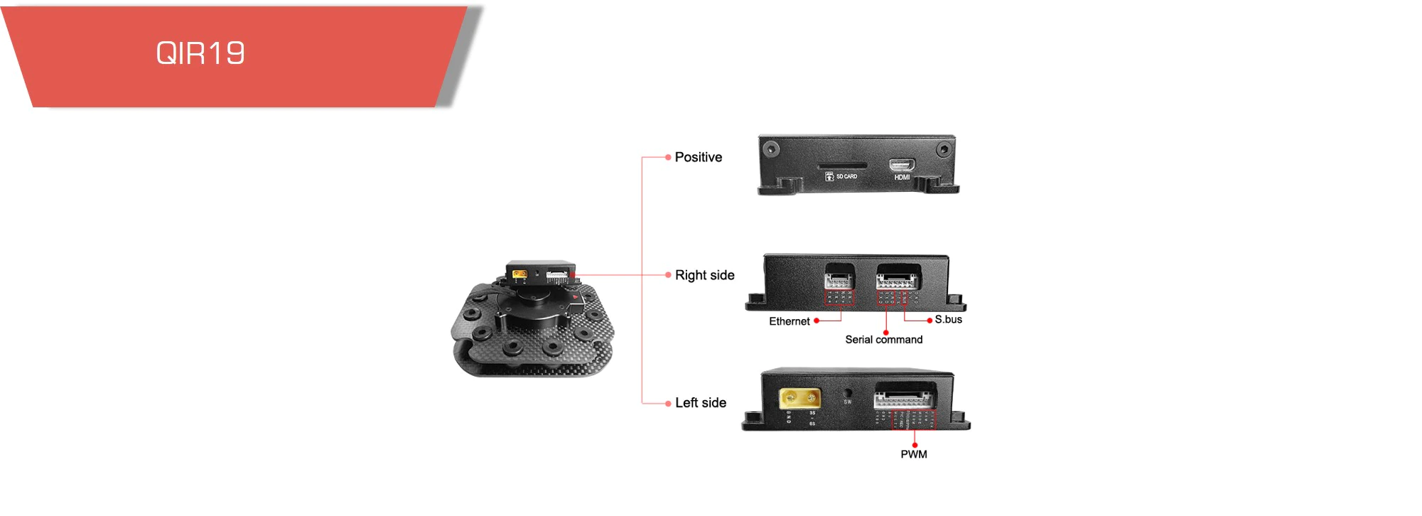 Thermal camera payload gimbal qir19 for small drones