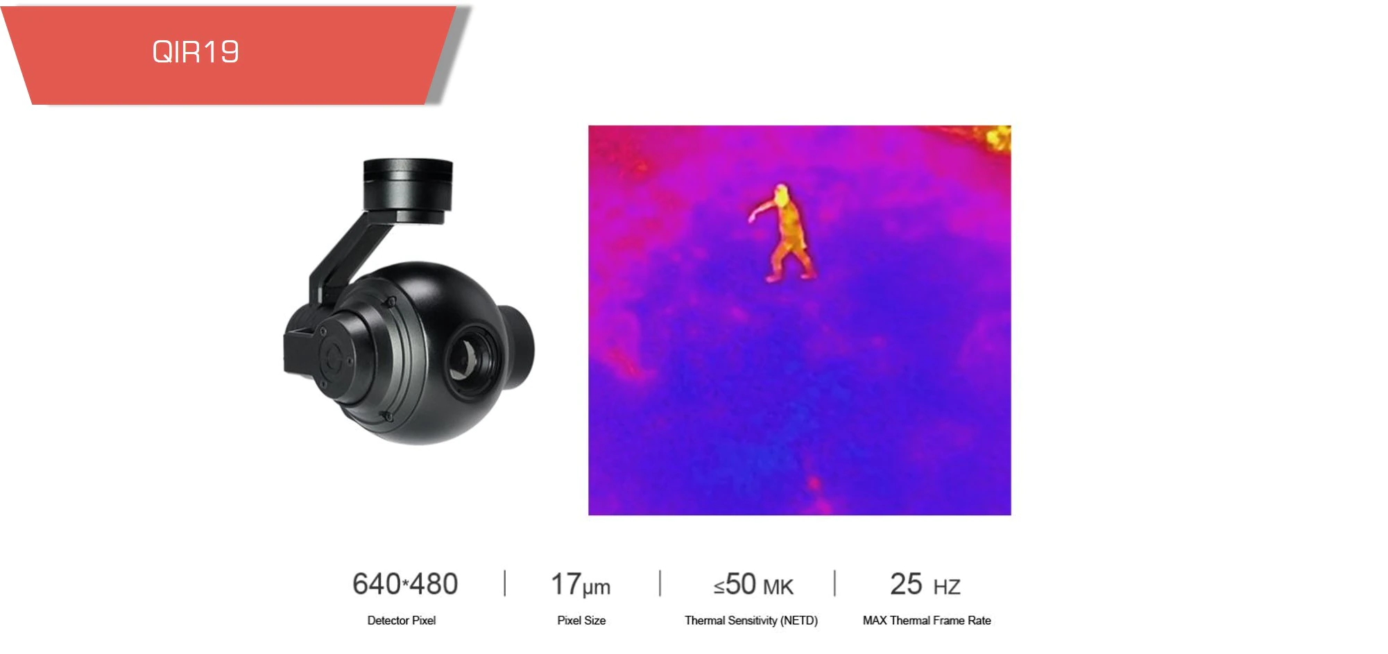 Thermal camera payload gimbal qir19 for small drones