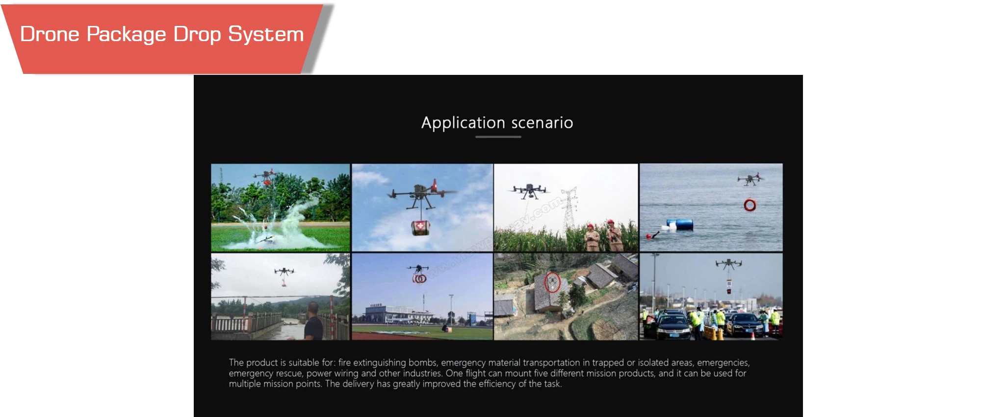 Application scenario of dpd-5 drone package drop system