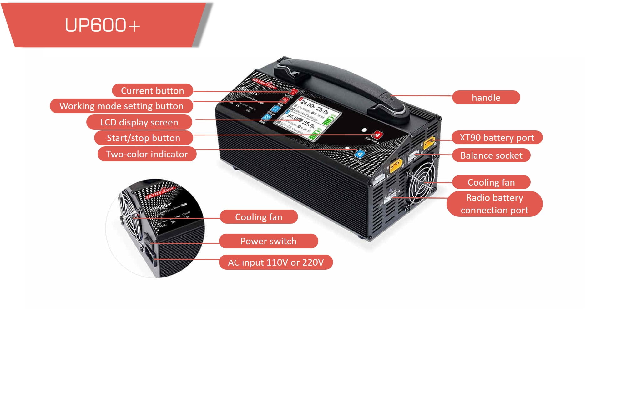 Fbfdbfd - up600 plus,up600+,1200w charger,lipo charger,dual charger - motionew - 8