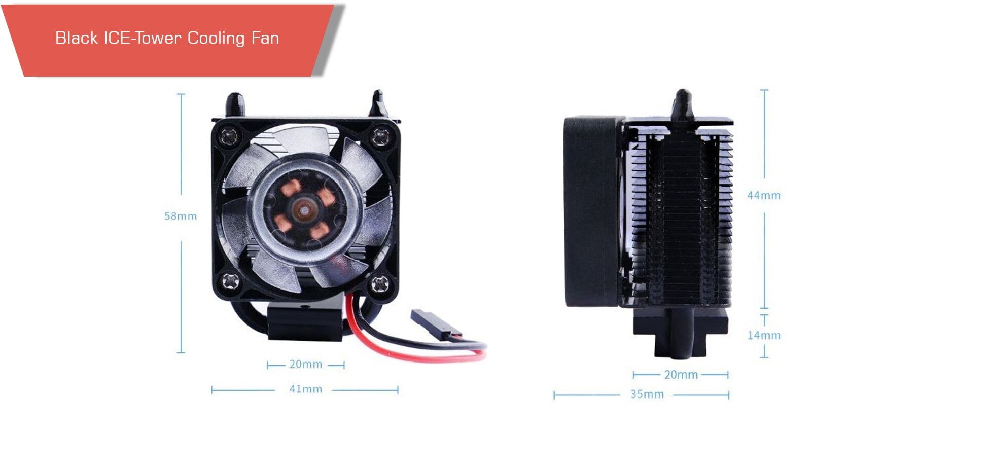 Ice tower cpucoolingfanforraspberrypi p7 - ice tower, cpu cooling fan, raspberry pi 4b, thermal pad, color led, heatsink, active cooling - motionew - 2