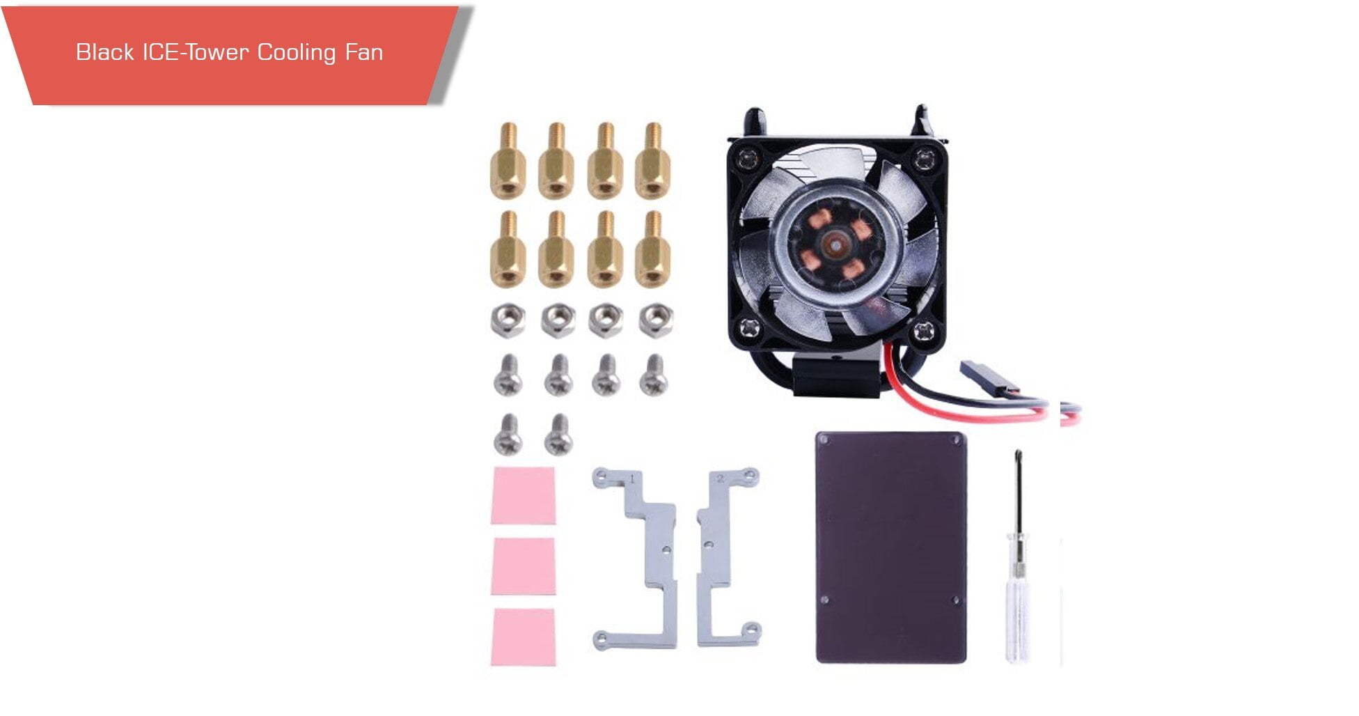 Ice-tower cpu cooling fan for raspberry pi 4b/3b/b white/black p8 motionew