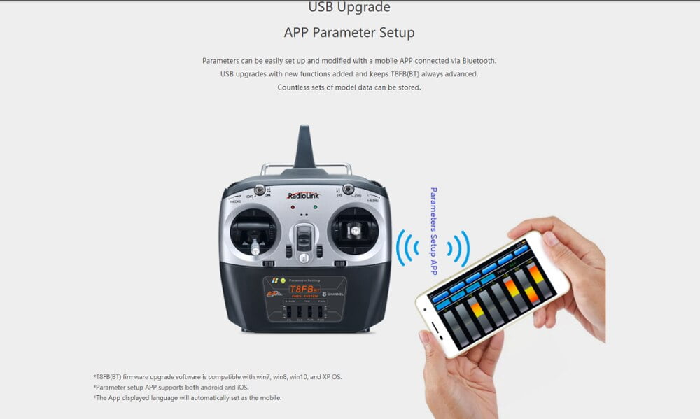 Radiolink t8fb 8 channels 2. 4ghz for rc car p5 motionew