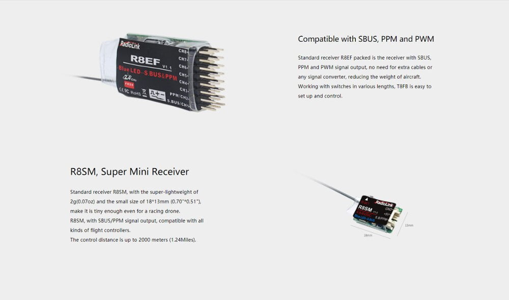 Radiolink t8fb 8 channels 2. 4ghz for rc car p7 motionew