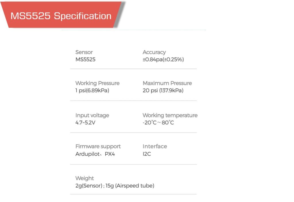 Cuav ms5525 4 e1657369244404 - cuav ms5525,cuav airspeed sensor with pitot,airspeed sensor,pitot tube,digital airspeed,drone airspeed,temperature compensated airspeed - motionew - 2