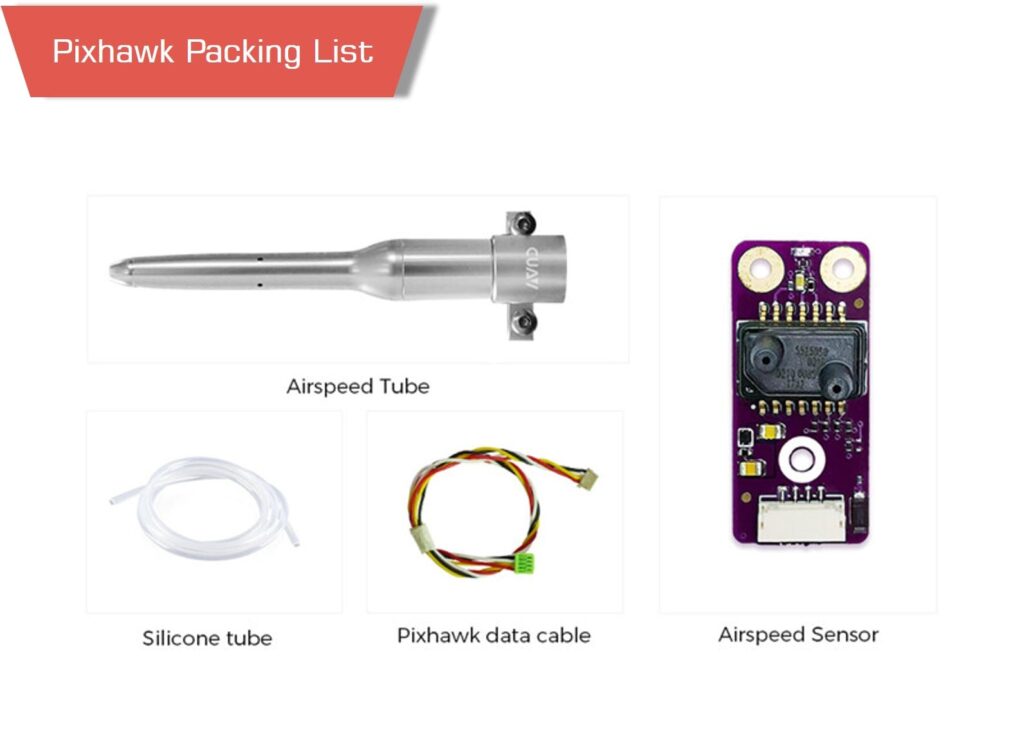 Cuav ms5525 5 - cuav ms5525,cuav airspeed sensor with pitot,airspeed sensor,pitot tube,digital airspeed,drone airspeed,temperature compensated airspeed - motionew - 4