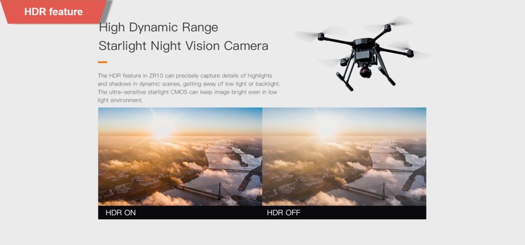 Gimbal zr10 hdr features