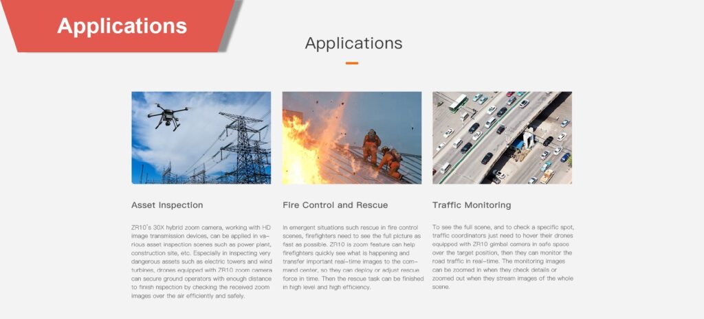 Applications of gimbal zr10