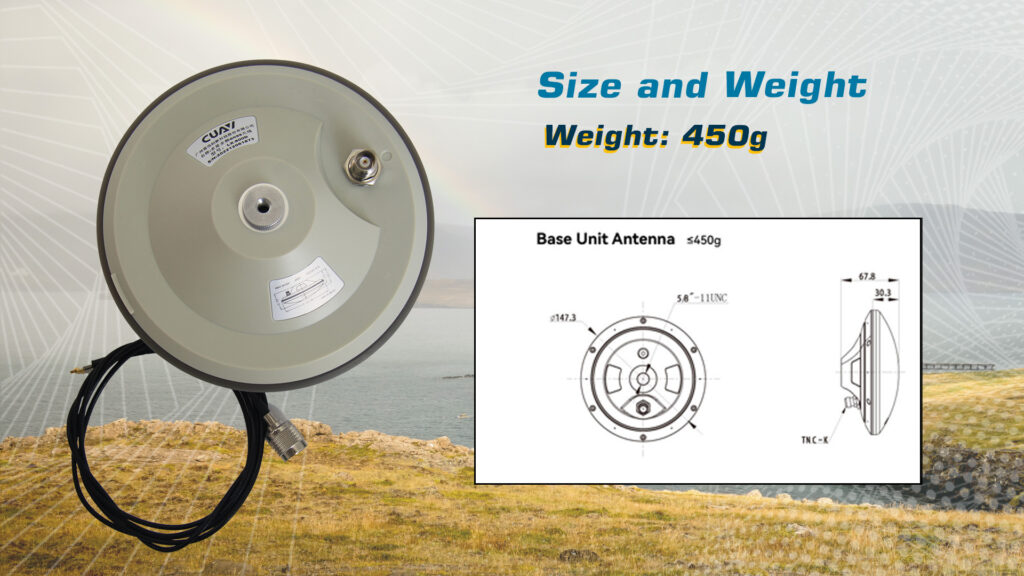 Cuav c-rtk 9ps size and weight ( base unit antenna)