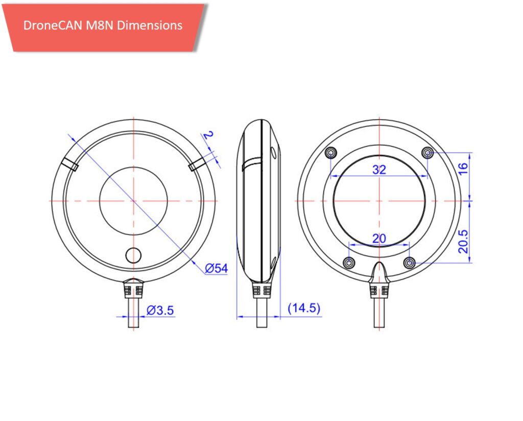 Dronecan m8n dimensions