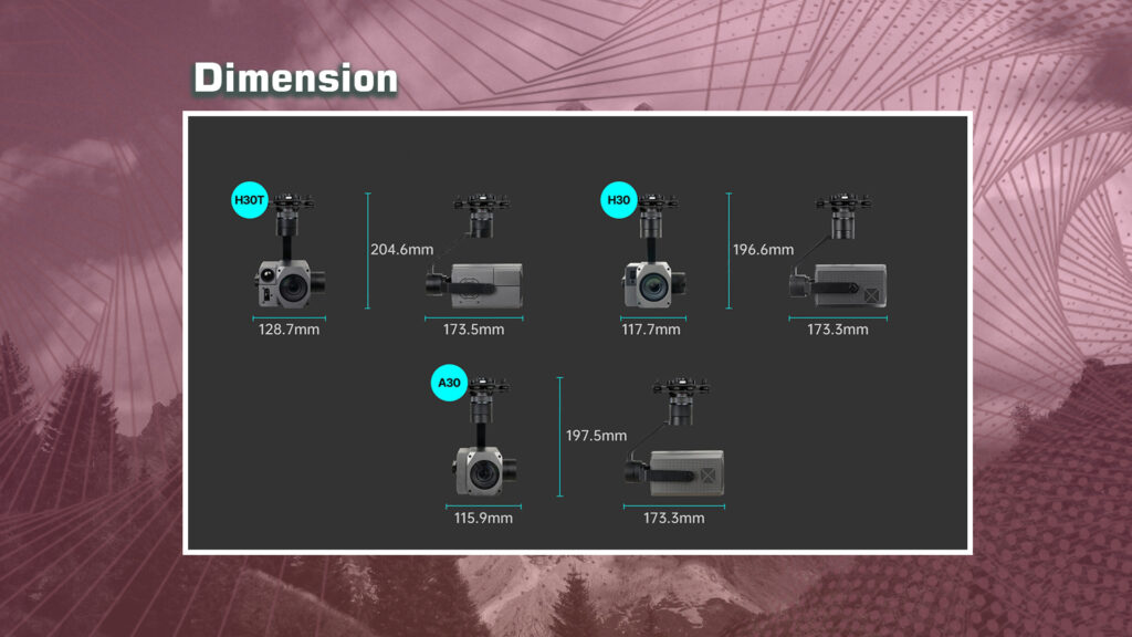 Dimension a30 h30 h30t