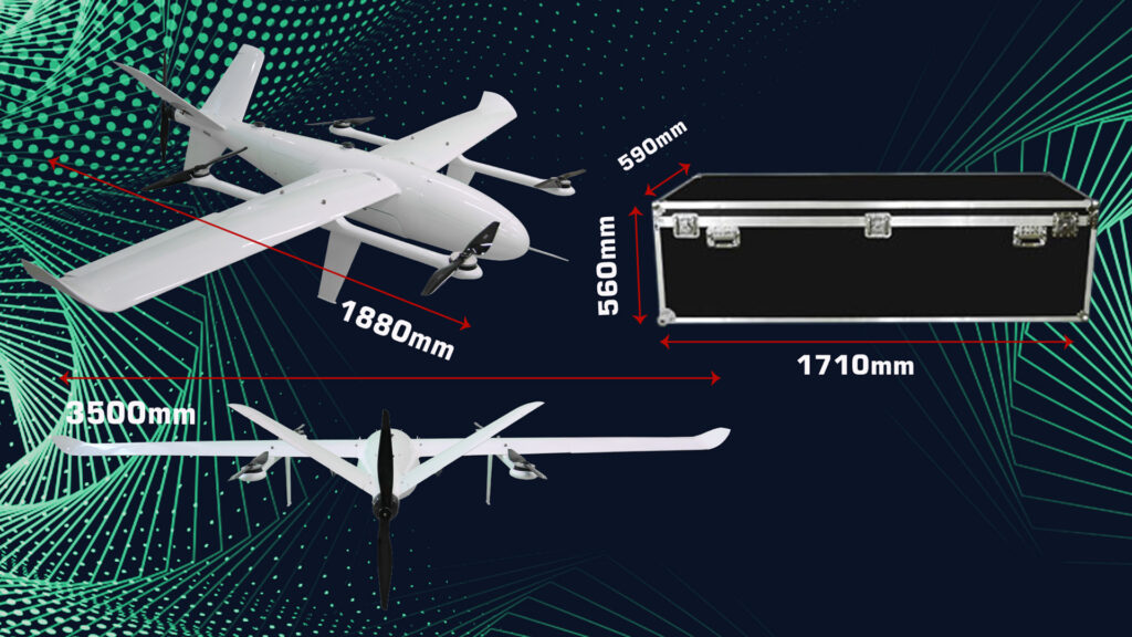 4 - vtol drone, long endurance, fixedwing uav, v-tail, v-tail drone, cargo drone, wind resistance, detachable load, detachable payload, mapping drone, surveying drone, fixed-wing uav - motionew - 7