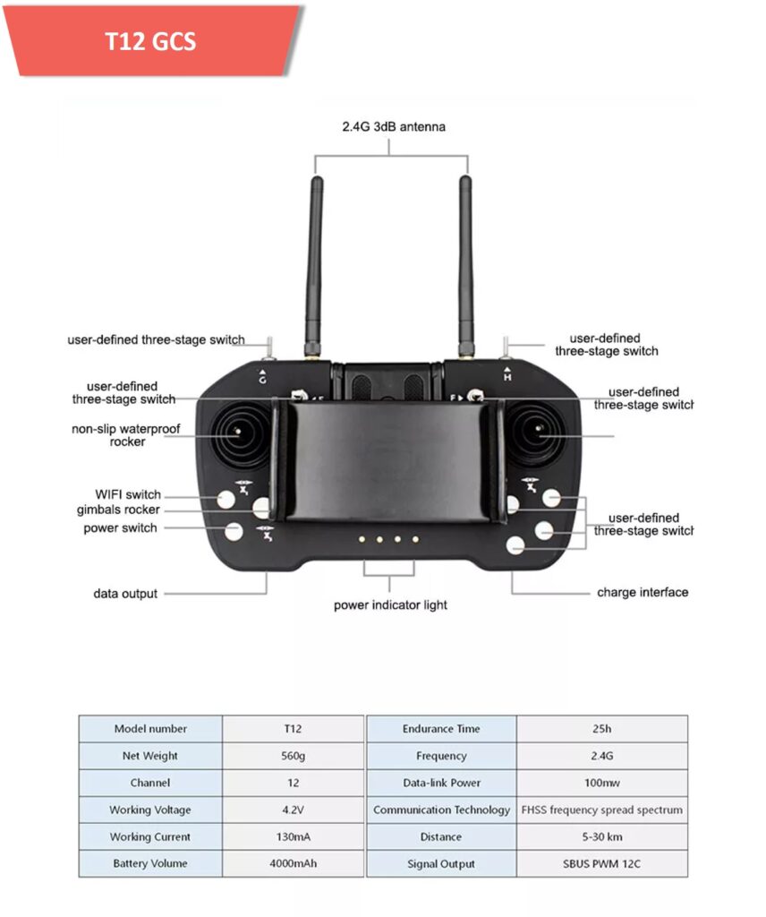 T10 11 - handheld ground control station,ground control station,gcs,radio control,video transmission,control system,data transmission,2. 4ghz,t12 handheld ground control station - motionew - 8