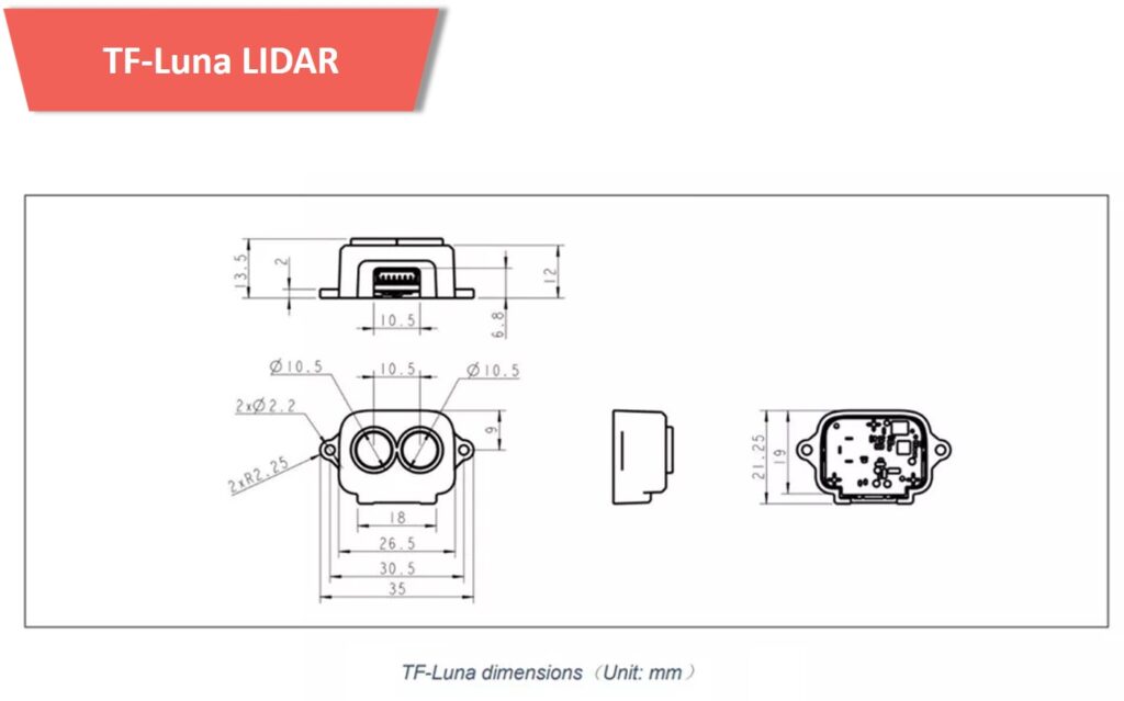 Tfluna 9 - tf-luna lidar,lidar sensor,distance sensor,short range distance sensor - motionew - 7