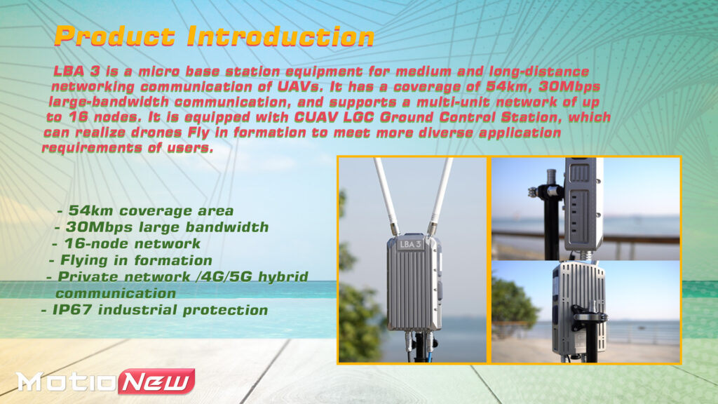 Lba3 cuav. 3 1 - cuav lba 3 digital link,industrial micro private network,micro base station,long-distance networking,large bandwidth,formation flight,waterproof,digital link equipment,long range,lte communication technolgy,16 nodes star network,star networking,aes encryption protection,point to point,point to multiple point,coastal inspection,aerial mapping,pipeline inspection,fire application,disaster rescue,delivery application,5w datalink - motionew - 7