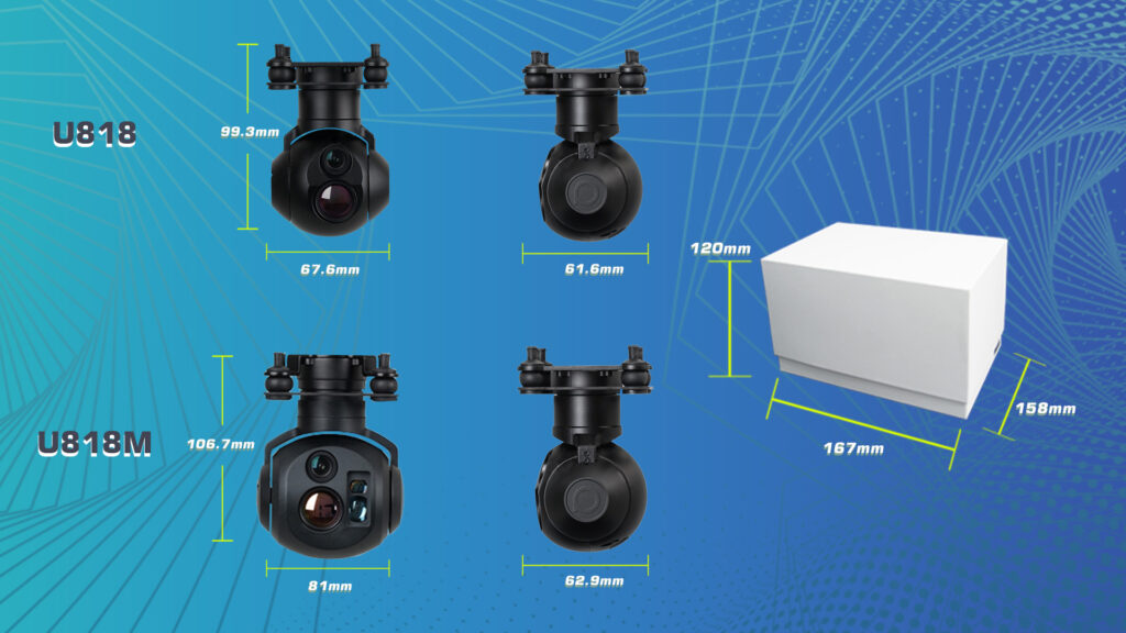 Gimbal U818/U818M Dimensions