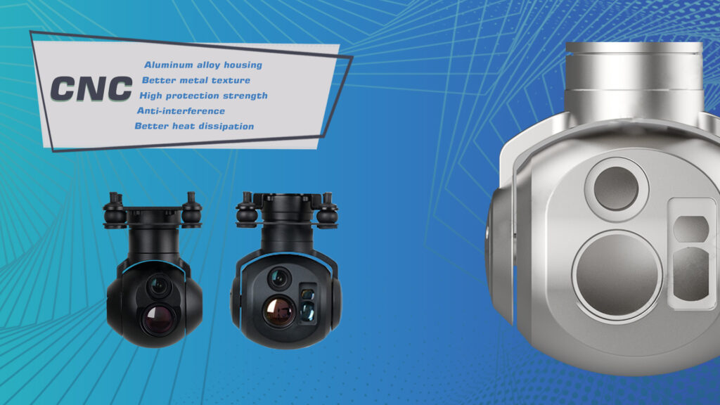 U818/U818M gimbal camera adopts CNC high-precision aluminum alloy