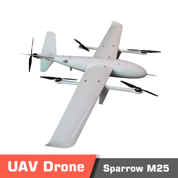 Sparrow1 2 - vtol drone, long endurance, fixedwing uav, t-tail, t-tail drone, cargo drone, wind resistance, detachable load, detachable payload, mapping drone, surveying drone, fixed-wing uav - motionew - 4