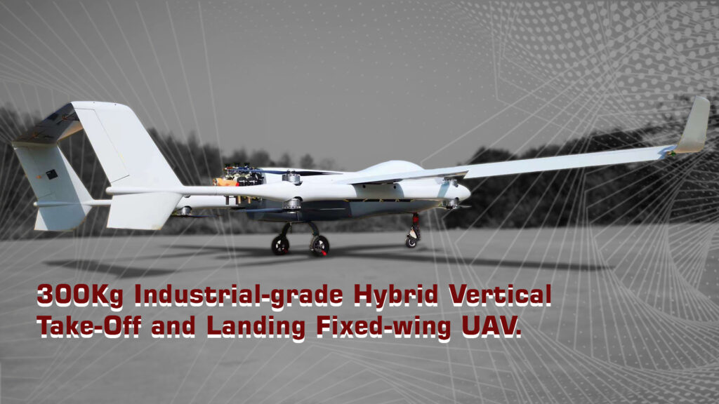 300kg industrial-grade hybrid vertical take-off and landing fixed-wing uav