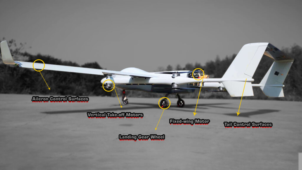 Close detailed view of eule m800 hybrid vtol