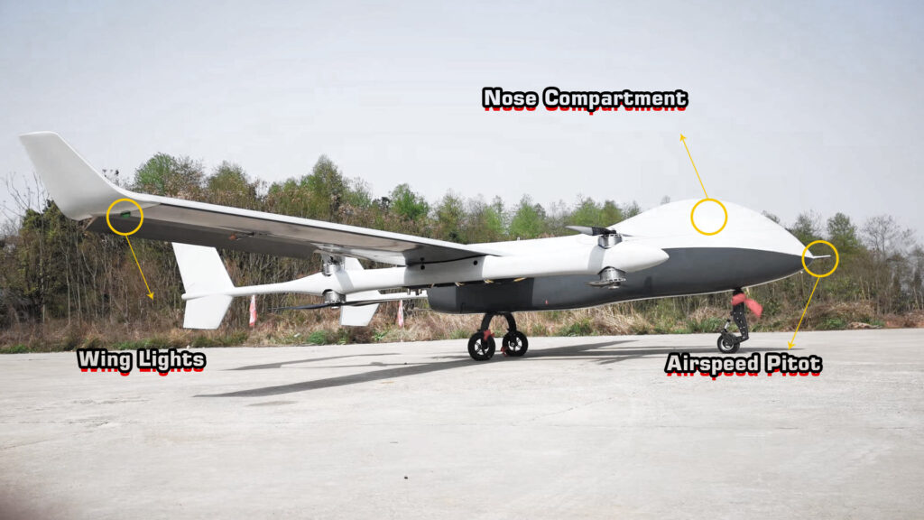Close detailed view of eule m800 hybrid vtol