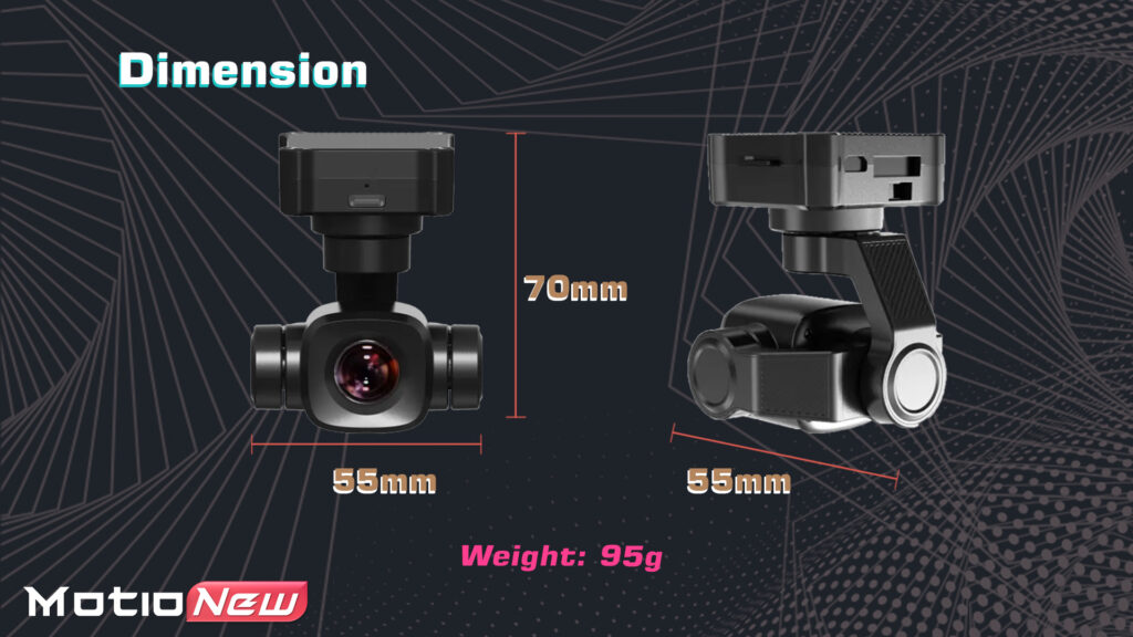 A8min. 12 - siyi a8 mini,a8 mini,high-precise foc program,professional 3-axis high-precise foc program,siyi,hdmi,4k ultra hd camera,sony 1/1. 7-inch cmos sensor,ai smart identify tracking,6x digital zoom,mini 3-axis stabilizer,lightweight gimbal camera,starlight night vision camera,fpv drones,uav ugv usv rc planes,small gimbal camera,ethernet,cvbs (av) video output ports,s. Bus / uart / udp control signal input ports,s. Bus control signal output port,55x55x70mm dimension,upside down mode,hdr video recording - motionew - 21