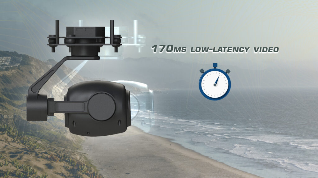 170ms low latency video of mg330 gimbal camera
