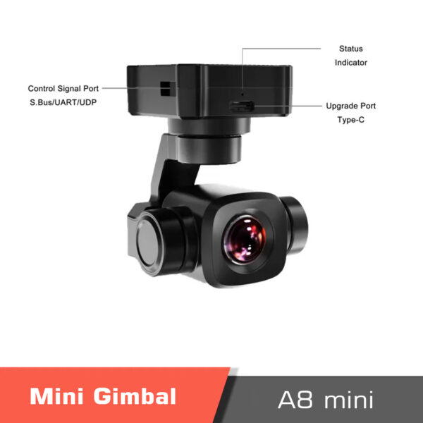 Siyi5 - siyi a8 mini,a8 mini,high-precise foc program,professional 3-axis high-precise foc program,siyi,hdmi,4k ultra hd camera,sony 1/1. 7-inch cmos sensor,ai smart identify tracking,6x digital zoom,mini 3-axis stabilizer,lightweight gimbal camera,starlight night vision camera,fpv drones,uav ugv usv rc planes,small gimbal camera,ethernet,cvbs (av) video output ports,s. Bus / uart / udp control signal input ports,s. Bus control signal output port,55x55x70mm dimension,upside down mode,hdr video recording - motionew - 7