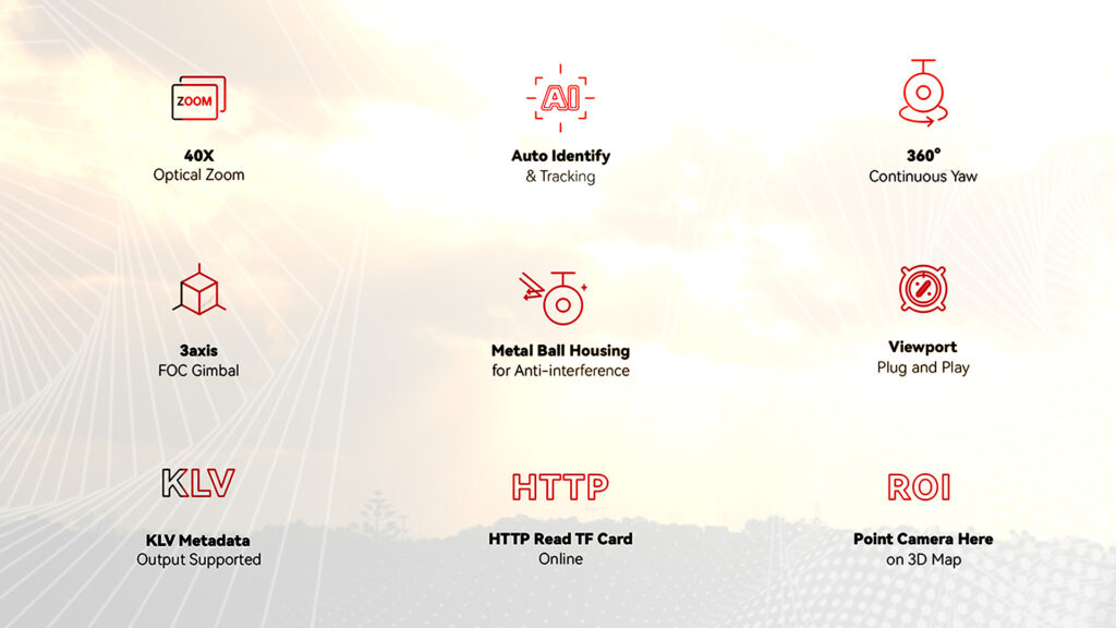 Specifications of a40 pro gimbal camera