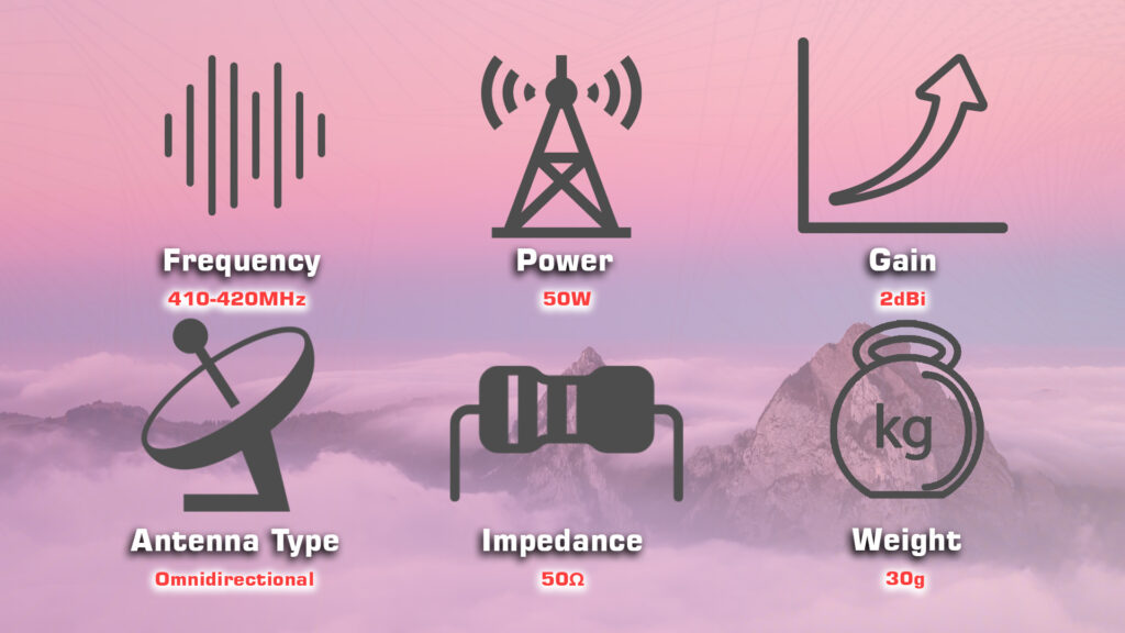 diapole antenna 400MHZ.2 - 400MHz Dipole Antenna,omnidirectional antenna,Dipole Antenna,2dBi gain,LPWAN/IoT/M2M,Wireless Video Links,400MHz,400MHz Cellular band applications,ISM band,long-range data link,long-range antenna,long-range video link,telemetry,unmanned aerial vehicle,panel antenna,automatic antenna tracker,AAT,2dBi Omnidirectional Antenna - MotioNew - 7