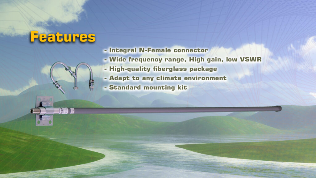 MFA 4M5D.3 - MFA-4M5D, omnidirectional antenna, Wireless LAN, SCADA, LPWAN/IoT/M2M, Wireless Video Links, 400MHz, 400MHz band applications, ISM band, long-range data link, long-range antenna, long-range video link, telemetry, unmanned aerial vehicle, panel antenna, automatic antenna tracker, AAT, fiberglass antenna mast, 5dBi Omnidirectional Antenna, 410MHz, 440MHz, 410 - 440MHz, LoRA - MotioNew - 9