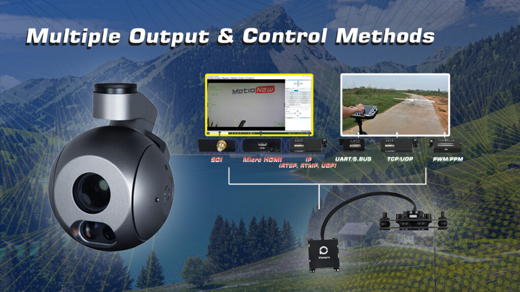 Multiple output and control methods of q30tm gimbal camera