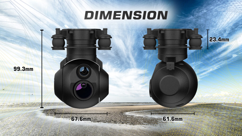 Dimensions of u8l gimbal camera