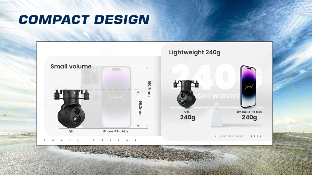 Dimensions and weight u8l gimbal camera