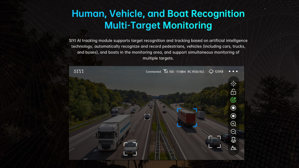 Multi target monitoring of siyi ai tracking module