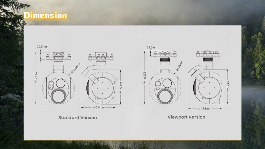 A30tr-50 gimbal dimension