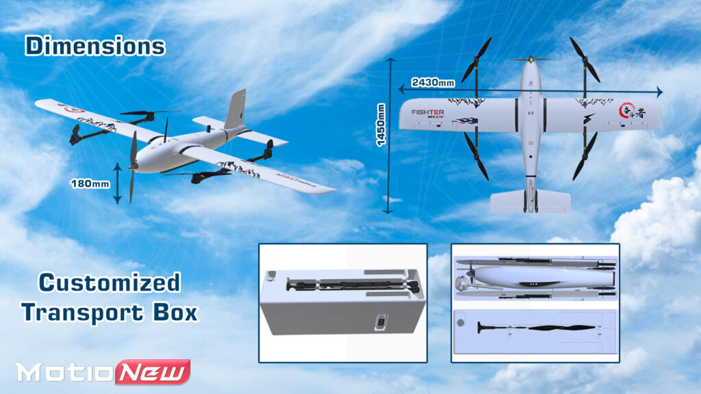 fighter vtol.9 - MFE Fighter VTOL,MFE Fighter,Fixed-Wing Flight Platform,Long Endurance,fixedwing UAV,cargo drone,Aerial Survey Equipment,VTOL Drone for Surveying,Long-Range Aerial Mapping,Precision Agriculture UAV,High-Altitude Surveillance Drone,Engineering Survey UAV,Environmental Monitoring Drone,Drone for Land Surveying - MotioNew - 14