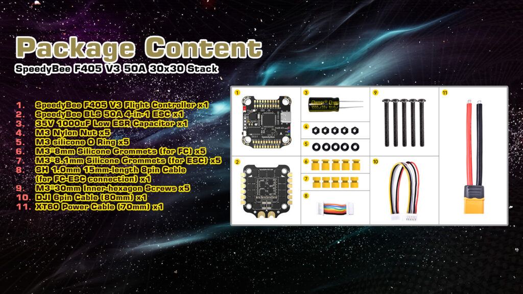 speedybee f405.16 1 - SpeedyBee F405 v3, SpeedyBee F405 V3 BLS 50A 30x30 Stack, Autopilot, ESC, F405, BEC, PWM control - MotioNew - 24