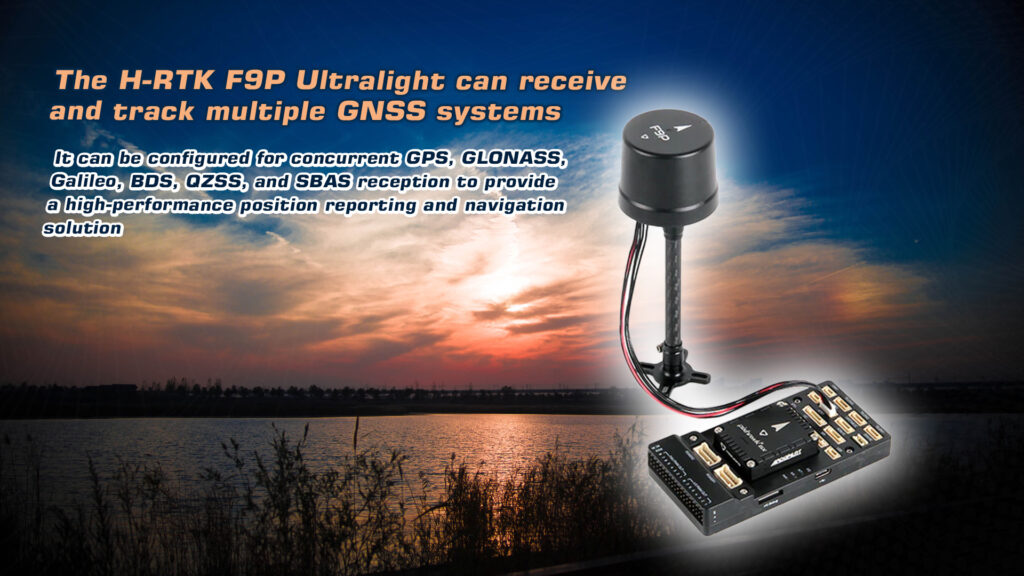 The h-rtk f9p ultralight can receive and track multiple gnss systems