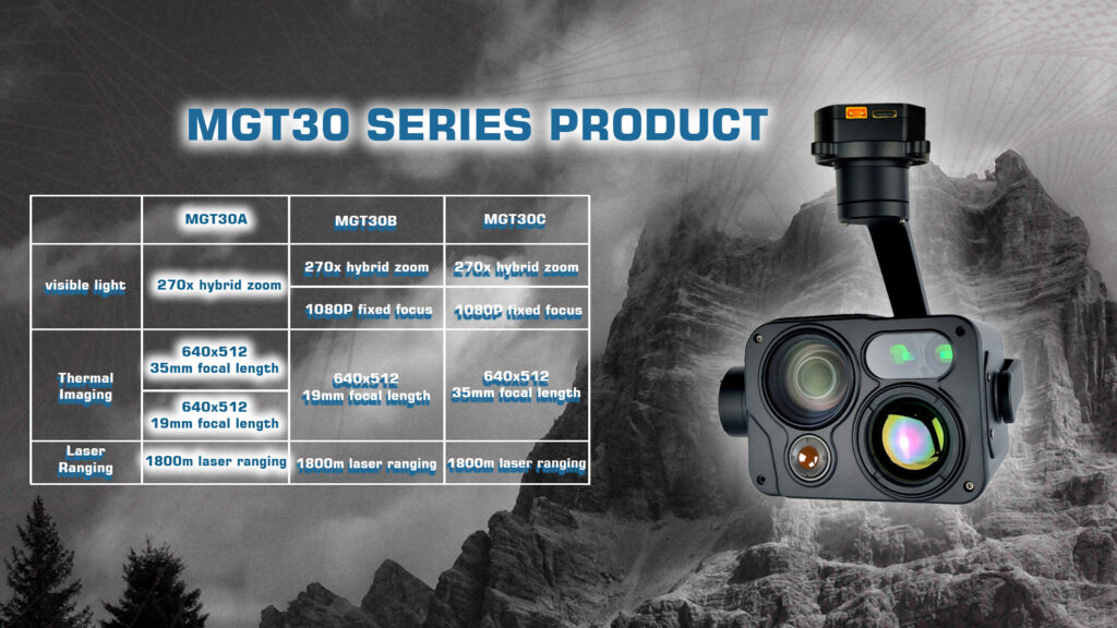 Mgt30 gimbal camera series product mgt30a, mgt30b, mgt30c