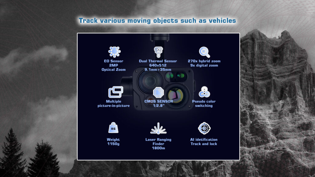 Specifications of mgt30a gimbal camera