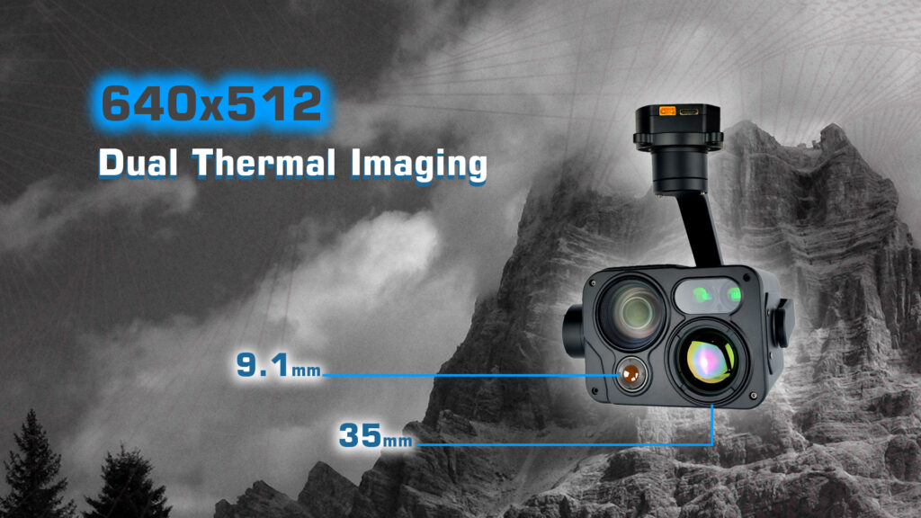 Dual thermal imaging of mgt30a gimbal camera