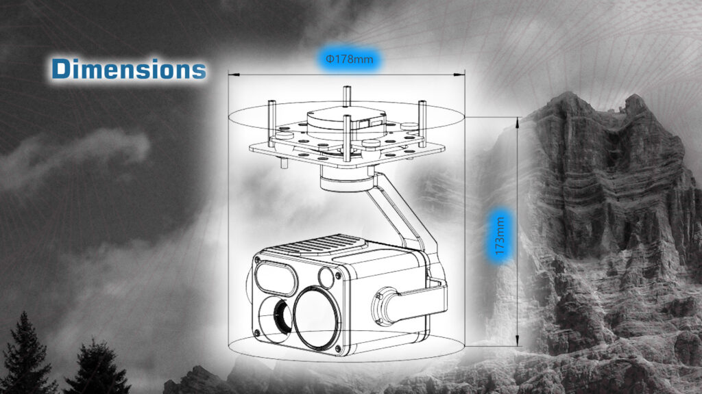 Mgt30b gimbal camera dimensions