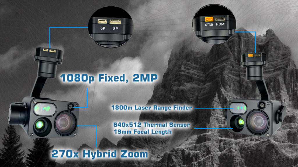 Mgt30b 3 - mgt30b gimbal camera,ethernet,laser range finder,30x optical zoom,professional 3-axis high-precise foc program,hdmi,ai smart identify tracking,3-axis stabilizer,lightweight gimbal camera,uav ugv usv rc planes,small gimbal camera,s. Bus / uart / udp control signal input ports,s. Bus control signal output port,high-precise foc program - motionew - 7