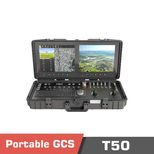 t50 temp.10 - T50 GCS,Handheld Ground Control Station,Ground Control Station,suitcase GCS,GCS,Radio Control,high brightness,high resolution,high brightness screen,1040nit brightness,1000nit brightness,Video Transmission,Control System,data transmission,RC access,ideal for harsh environment,long-range,transparent transmission,LAN port,multiple programming mode,remote control,Various external input,dual screen,dual screen gcs - MotioNew - 12