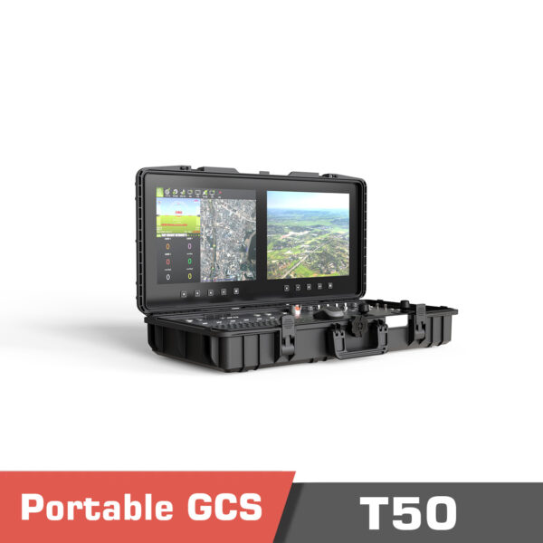 T50 temp. 6 - t50 gcs,handheld ground control station,ground control station,suitcase gcs,gcs,radio control,high brightness,high resolution,high brightness screen,1040nit brightness,1000nit brightness,video transmission,control system,data transmission,rc access,ideal for harsh environment,long-range,transparent transmission,lan port,multiple programming mode,remote control,various external input,dual screen,dual screen gcs - motionew - 8